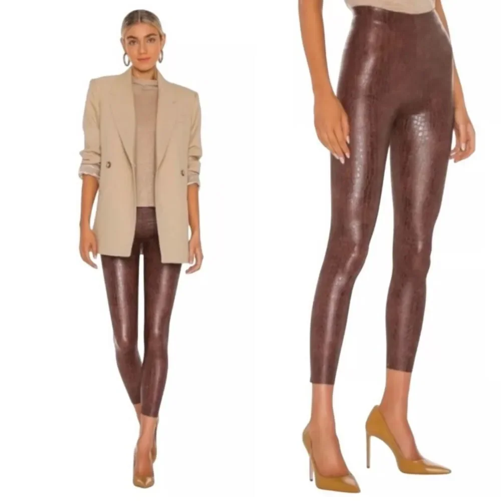 Revolve Commando Leggings NEW Reptile faux leather High Waist Tummy Shaping S